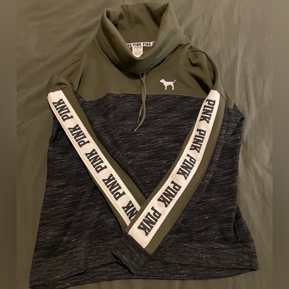 Pink Victoria Secret green pullover